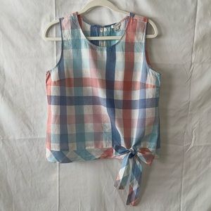 J.Crew Checkered Bow Blouse